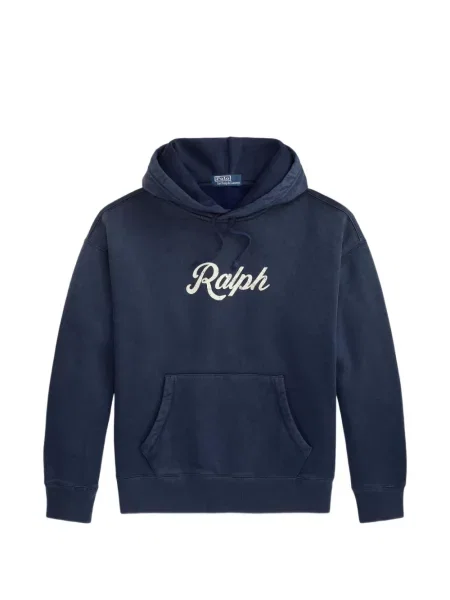 Флийс класически суитчър Polo Ralph Lauren с автограф синьо
