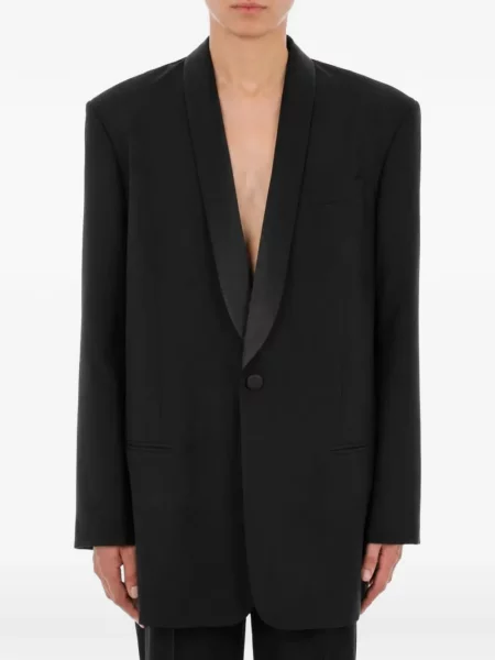 Geacă Moschino de lână cu rever negru