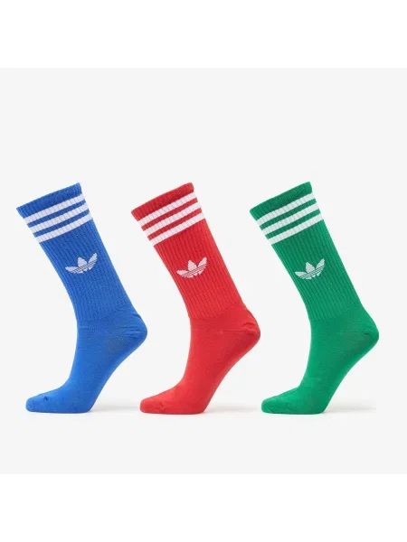 Zoknik adidas 3S High Crew Socks Blue/ Better Scarlet/ Green S kék