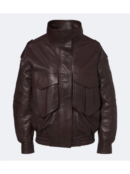 Geanta de piele The Frankie Shop maro