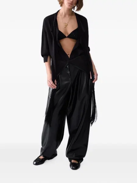 Top Liu Jo cu broderie din tul negru