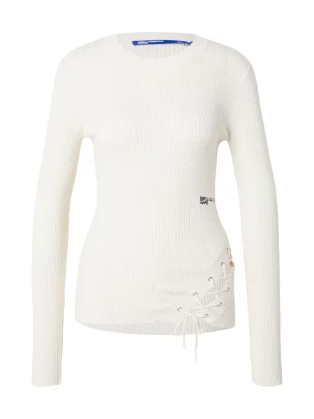 KARL LAGERFELD JEANS Pulover crem negru