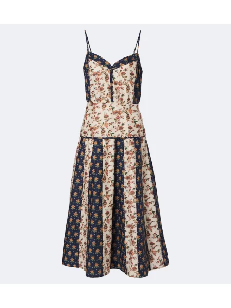 Rochie midi Polo Ralph Lauren de mătase cu model floral