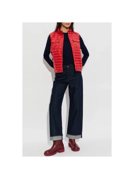 Szerokie jeansy Moncler niebieskie