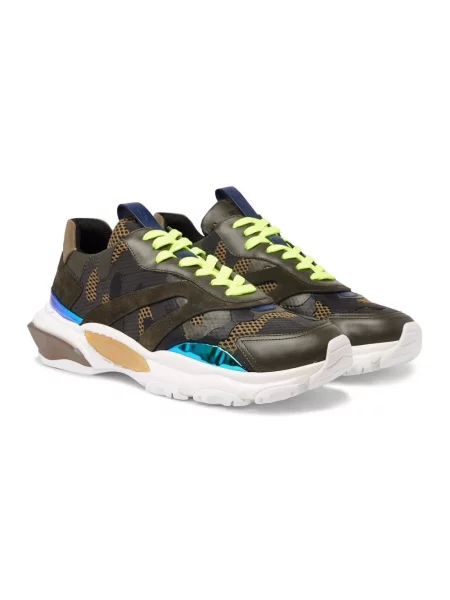Lniane sneakersy Valentino Garavani zielone