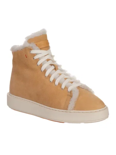 Sneakersy Santoni skórzane beżowe