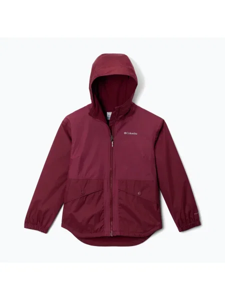 Gyerek esőkabát Columbia Rainy Trails II Fleece rich wine. Méret: S piros