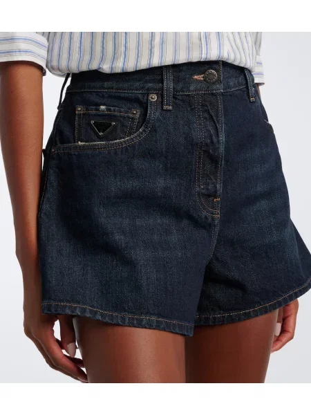 Pantaloni scurți din denim Prada albastru