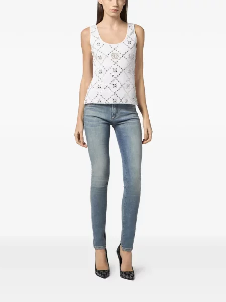 Stras top Philipp Plein alb