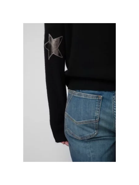 Sweter Zadig&voltaire z kaszmiru z naszywkami czarny
