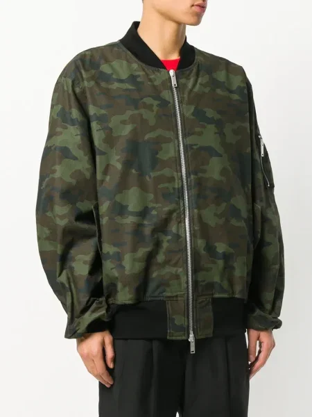 Geacă bomber Unravel Project cu imagine cu model camuflaj verde