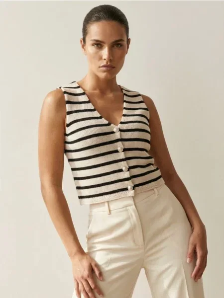 Жилетка у смужку чорний