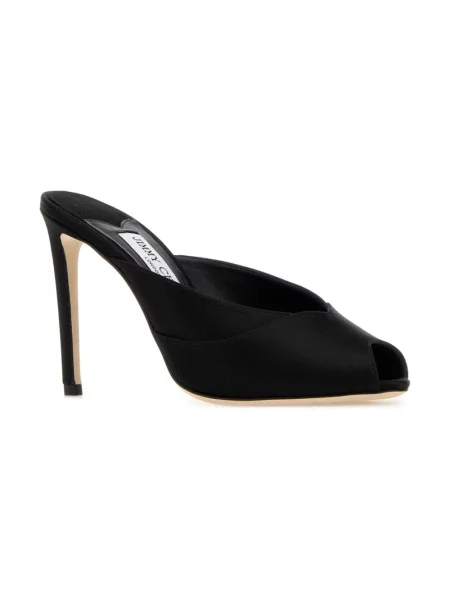 Klapki mules Jimmy Choo skórzane czarne