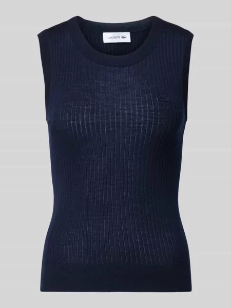 Bezrękawnik o kroju slim fit z czystej wełny Lacoste