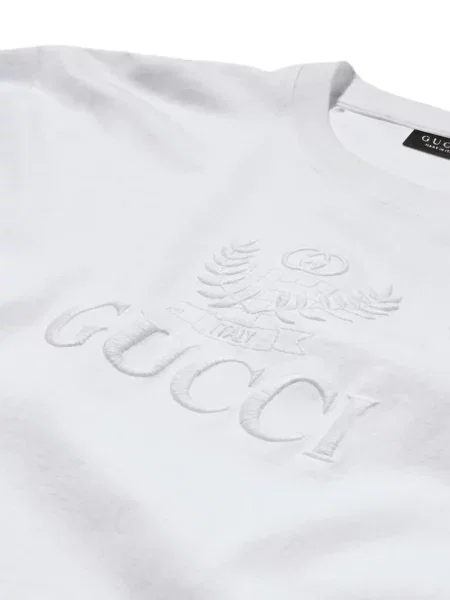 Tricou Gucci cu broderie alb