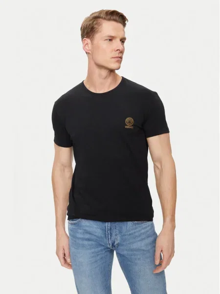 Тениска Versace с принт черно