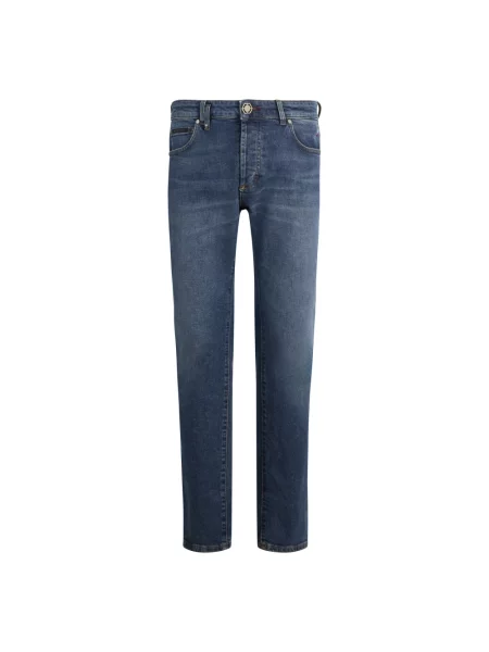 Jeansy straight leg Philipp Plein niebieskie