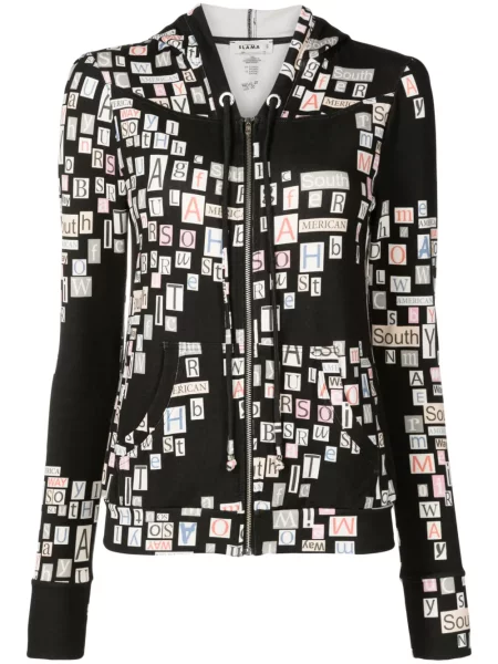 Hanorac cu glugă Amir Slama cu imagine negru