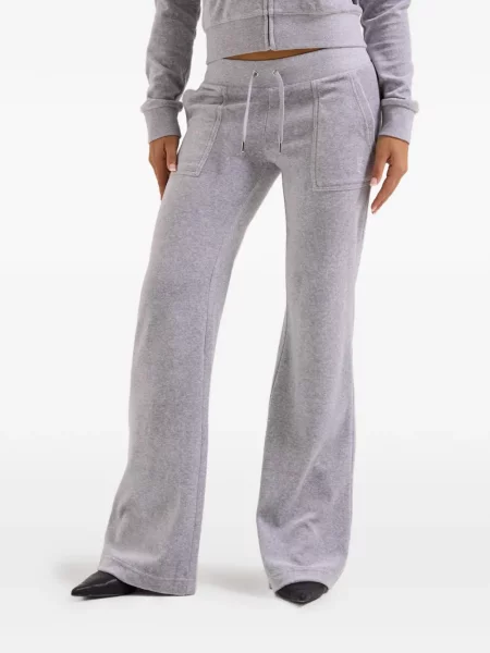 Pantaloni Juicy Couture cu talie joasă din velur alergare