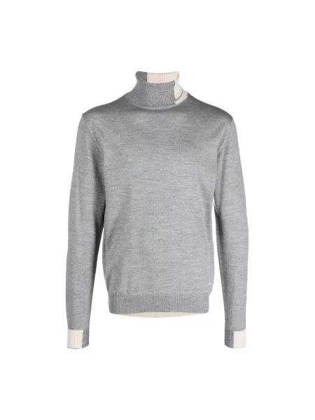 Sweter Manuel Ritz z okrągłym dekoltem wełniany szary