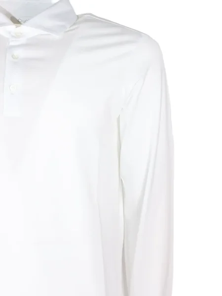 Polo Cruciani lung alb