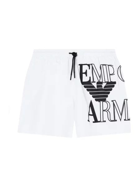 Kąpielówki Emporio Armani z logo białe