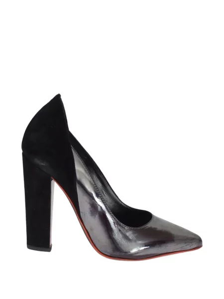Pantofi cu toc Cedric Charlier din piele de căprioară de lac maro