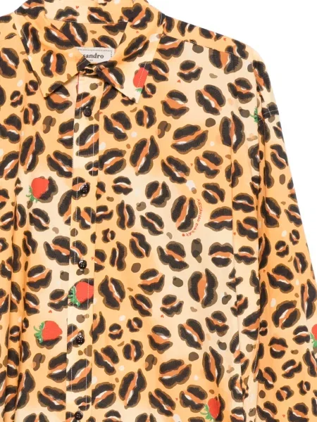 Košulja Alessandro Enriquez s printom s leopard uzorkom narančasta