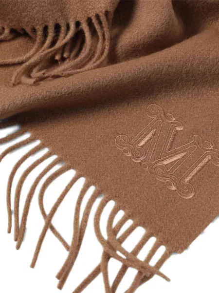 Fular Max Mara cu broderie maro