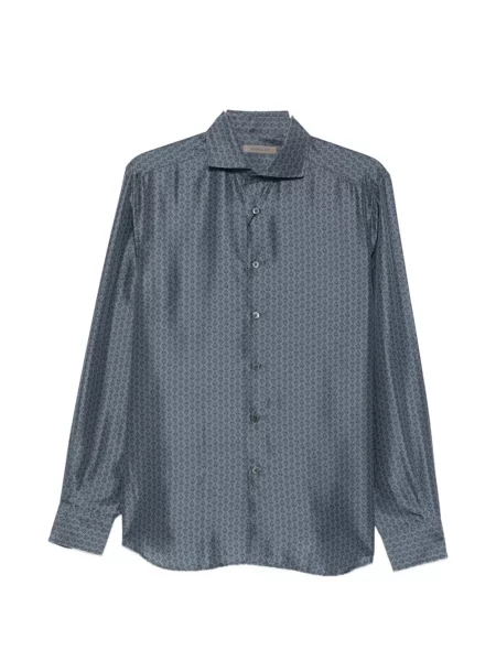 Lung cămașă Corneliani cu model floral cu imagine albastru