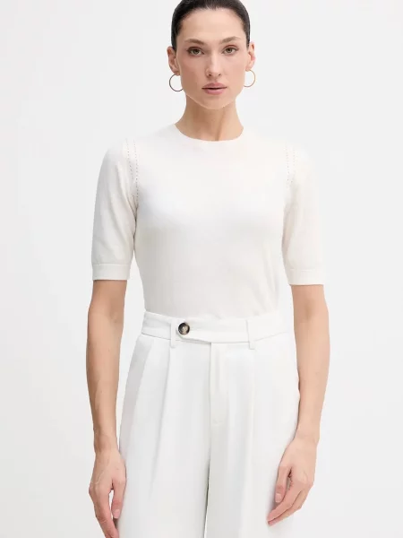 Pulover z dodatkom volne Sisley bež