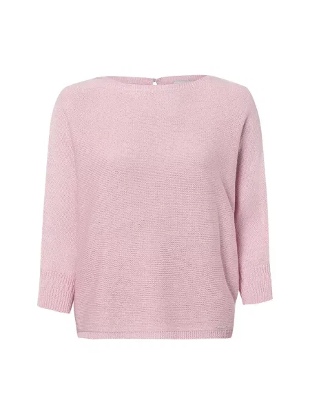 Sweter z dzianiny z rękawem o dł. More & More różowy