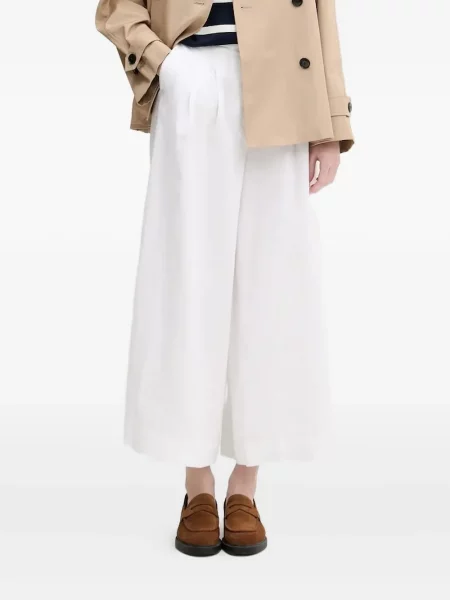 Lniane spodnie Pedro Del Hierro plisowane białe