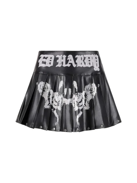 Ed Hardy Fustă Ghost Rose negru / murdar alb