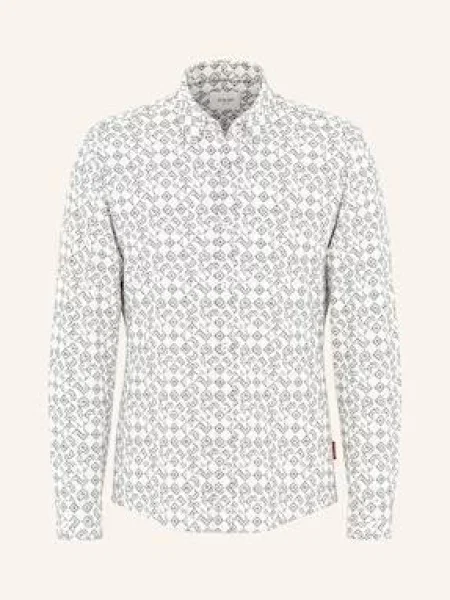 Joop! Jeans Casual Košile Hanson Slim Fit krémová/ světle šedá/ tmavě šedá