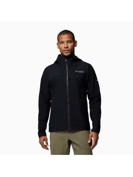 Geacă softshell pentru bărbați Columbia Tennen Mountain Hooded Softshell black negru