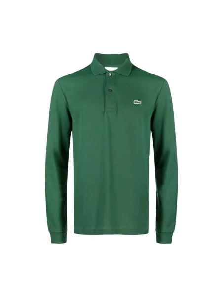 Koszulka polo Lacoste z logo z długim rękawem zielona