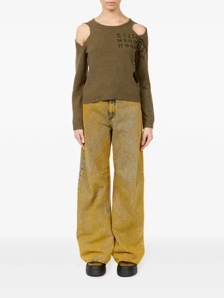 Raštuotas megztinis Mm6 Maison Margiela žalia