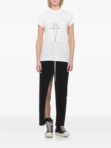 Къс малък тениска Rick Owens Drkshdw бяло