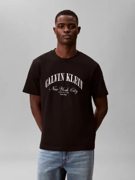 Calvin Klein Jeans Tricou MARCH GRAPHIC | Relaxed fit negru