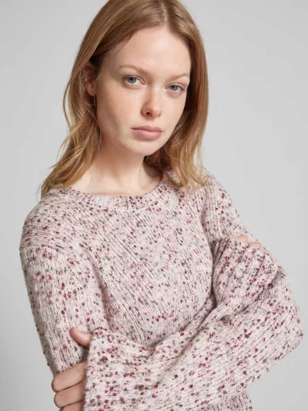 Miękki sweter z dzianiny z dodatkiem wełny Tom Tailor różowy
