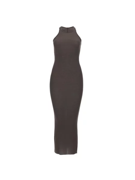 Sukienka midi Rick Owens wiązana brązowa