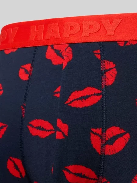 Bokserki z elastycznym z logo w zestawie 3 szt. Happy Socks granatowe