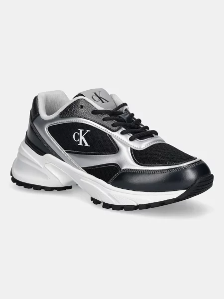 Női cipők Calvin Klein Hike Runner fűzős hálós keverék black/silver Hike Runner Lace Up Mesh Mix fehér