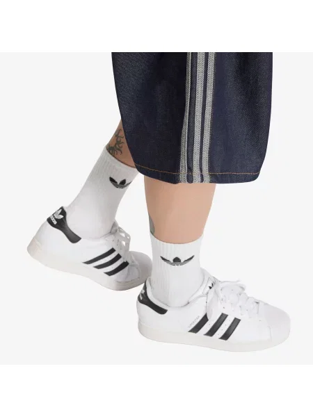 Къси панталони adidas Firebird Adicolor Jorts Mid-Rise Straight Leg Indigo Denim 35