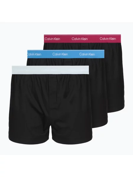 Boxeri pentru bărbați Calvin Klein Boxer Slim black bodies w/ poseidon blue/plein negru