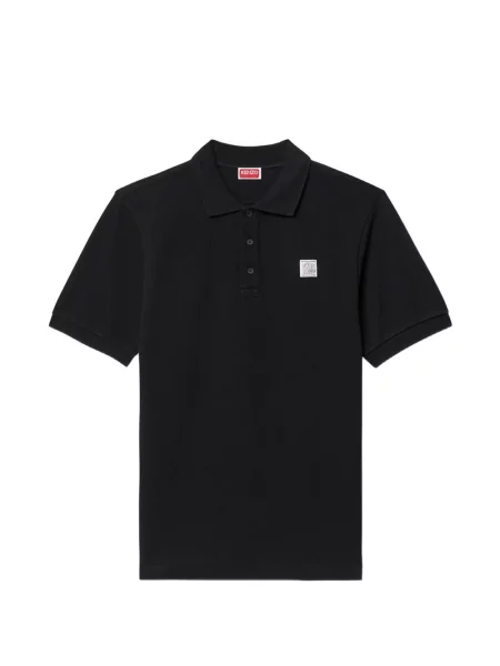 Koszulka polo Kenzo z naszywkami biznesowa czarna