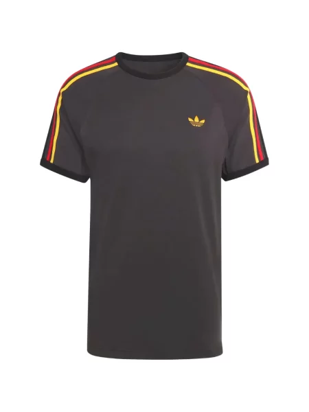 Prugaste kratke hlače Adidas s autogramom crvena