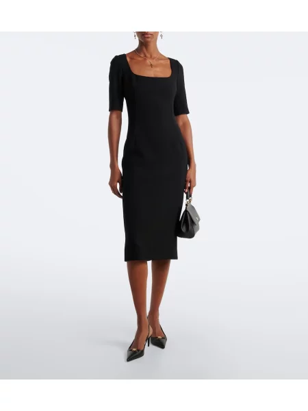 Rochie midi Dolce&gabbana de lână negru