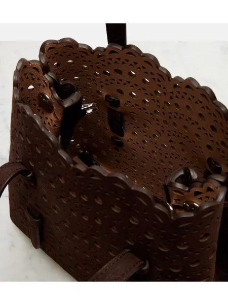 Geanta de piele Alaïa din piele maro